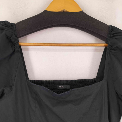 ザラ ZARA スクエアネック パフスリーブロングワンピース レディース import:XS
