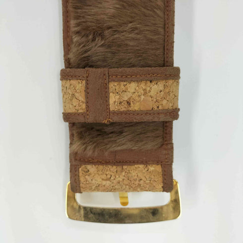 裏地ファー コルク ベルト レディース