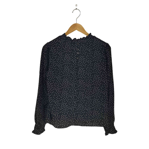 プロポーションバイボディードレッシング PROPORTION BODY DRESSING ドット柄 襟袖ギャザーブラウス レディース M
