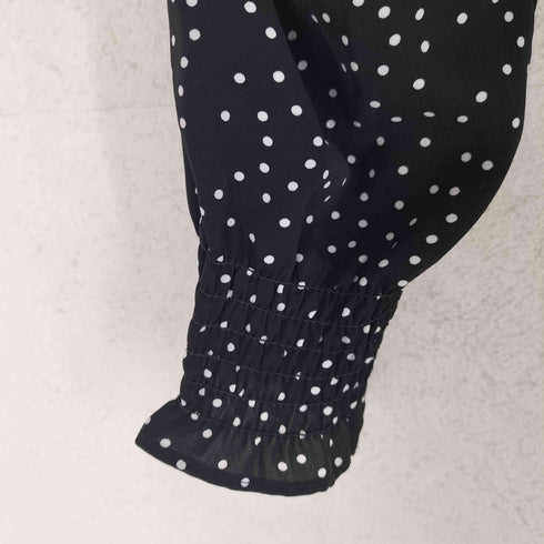 プロポーションバイボディードレッシング PROPORTION BODY DRESSING ドット柄 襟袖ギャザーブラウス レディース M