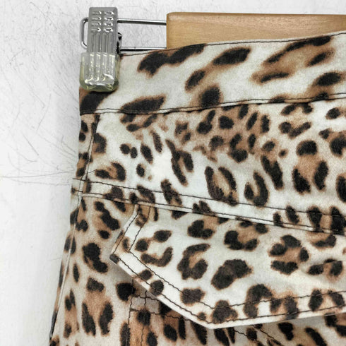 ロベルトカヴァリ roberto cavalli CLASS レオパード クロップド デニムパンツ レディース EUR:38