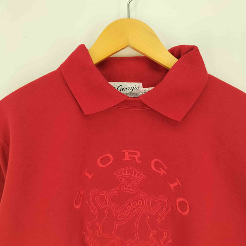 giorgio BEVERLY HILLS 90S ユーロ 裏起毛 ロゴ刺繍 襟付きスウェット メンズ