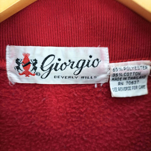 giorgio BEVERLY HILLS 90S ユーロ 裏起毛 ロゴ刺繍 襟付きスウェット メンズ