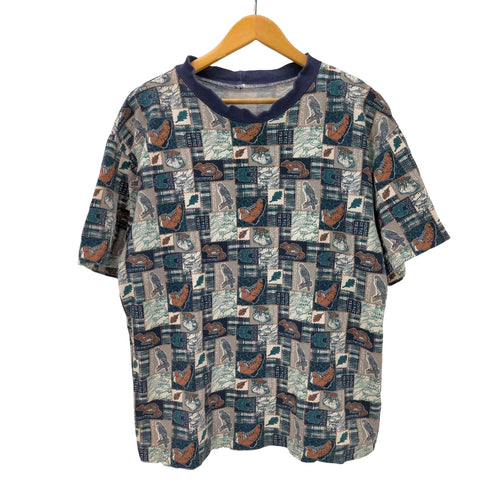 アニマル シューズ 総柄 Tシャツ メンズ