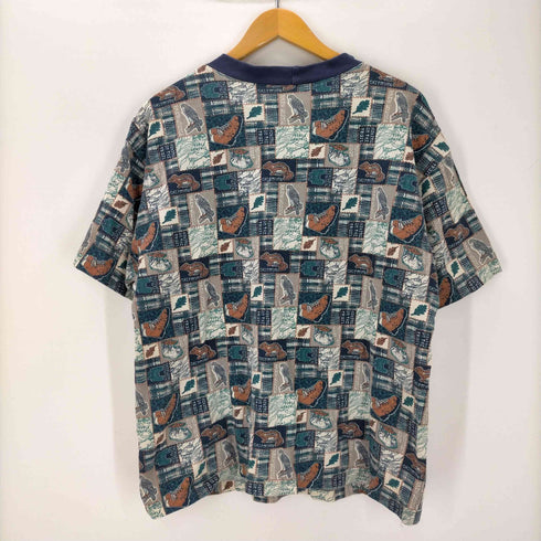 アニマル シューズ 総柄 Tシャツ メンズ