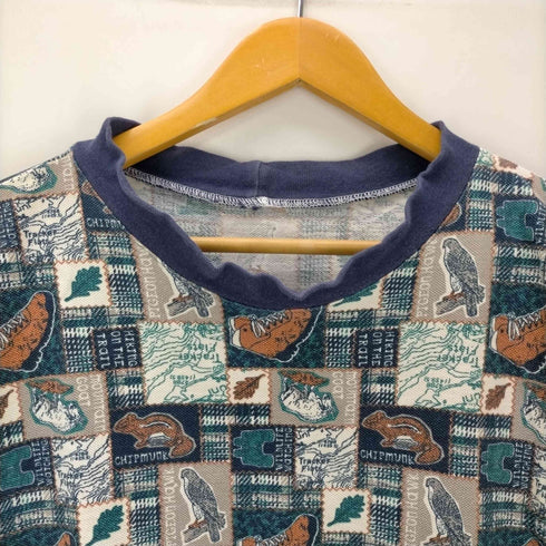 アニマル シューズ 総柄 Tシャツ メンズ