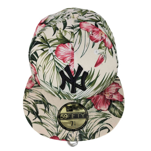 ニューエラ NEW ERA 59FIFTY ベースボールチームロゴ刺繍 花柄 ベースボールキャップ メンズ 7 1/4