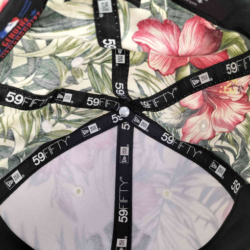 ニューエラ NEW ERA 59FIFTY ベースボールチームロゴ刺繍 花柄 ベースボールキャップ メンズ 7 1/4