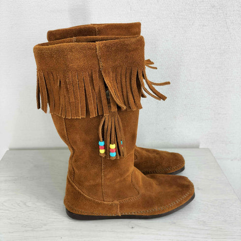 ミネトンカ Minnetonka フリンジスエードロングブーツ レディース 7