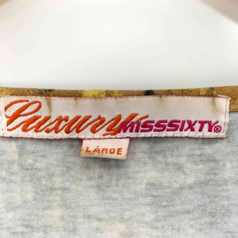 ミスシックスティ MISS SIXTY RODEO STAR スパンコール カウガールプリント Uネック ロングスリーブTシャツ レディース import:L