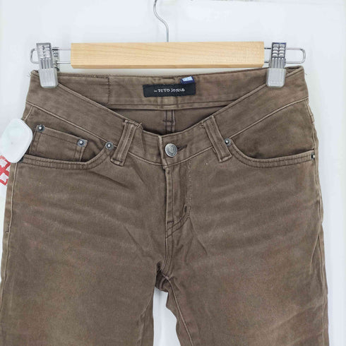 IN TOTO JEANS 革パッチ ベルボトムパンツ Y2K レディース 25