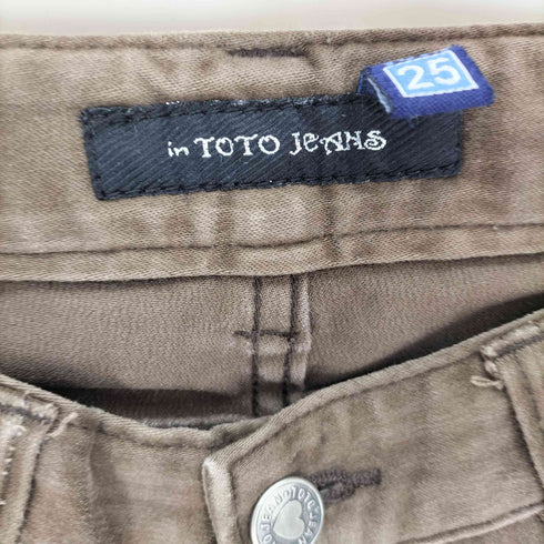 IN TOTO JEANS 革パッチ ベルボトムパンツ Y2K レディース 25