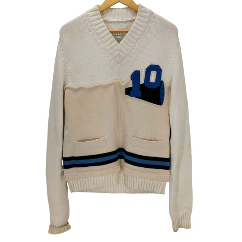 メゾンマルジェラ Maison Margiela 20SS 10 再構築 ロゴ Vネック ニット セーター メンズ import:S