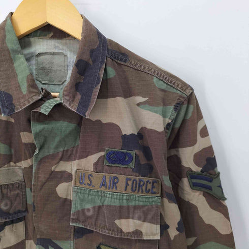 ユーエスアーミー U.S. ARMY 米空軍 BDU 迷彩 ウッドランドカモ エンブレムワッペン ミリタリージャケット メンズ