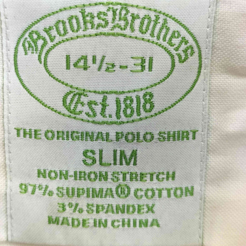 ブルックスブラザーズ BROOKS BROTHERS スーピマコットンストレッチ ピンポイントオックスフォード ドレスシャツ メンズ 141/2 31