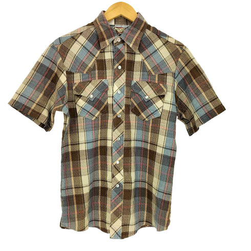 ケニントン kennington 70s チェック 半袖 ウエスタンシャツ メンズ import:M