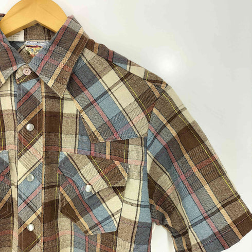 ケニントン kennington 70s チェック 半袖 ウエスタンシャツ メンズ import:M