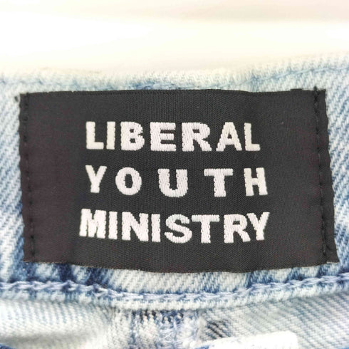 LIBERAL YOUTH MINISTRY バックポケット プリント ウォッシュ加工デニム street メンズ S