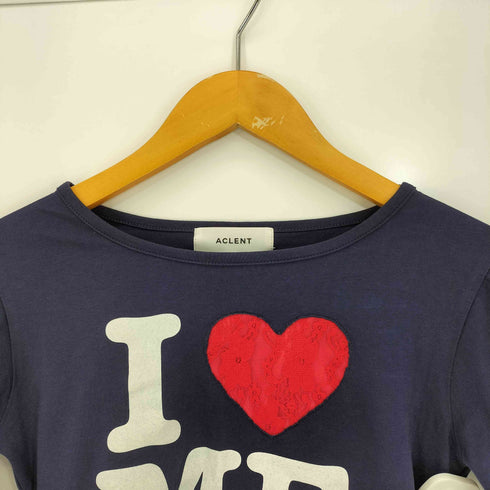 アクレント ACLENT レースモチーフILOVEロゴロンT レディース FREE