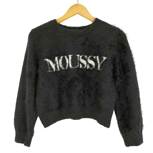 マウジー moussy 24aw SHAGGY MOUSSY LOGO KNIT レディース FREE