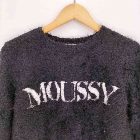 マウジー moussy 24aw SHAGGY MOUSSY LOGO KNIT レディース FREE