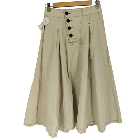 アヴィレックス AVIREX ボタンフライ タック ロングフレアスカート レディース M