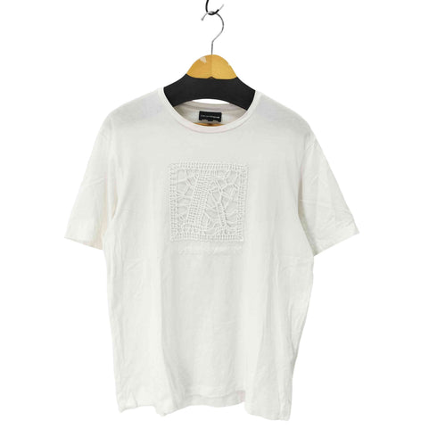エンポリオアルマーニ EMPORIO ARMANI Macrame Embroidered T-shirt マクラメ刺繍 Tシャツ メンズ import:XL