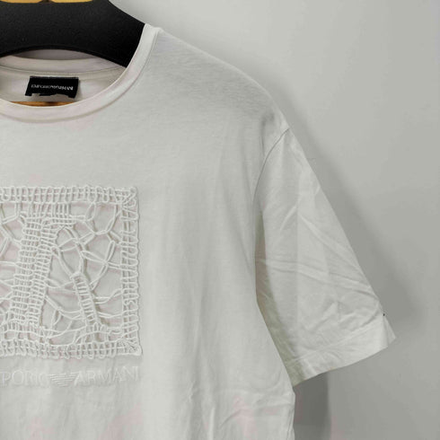エンポリオアルマーニ EMPORIO ARMANI Macrame Embroidered T-shirt マクラメ刺繍 Tシャツ メンズ import:XL