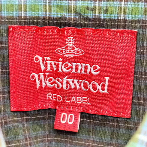 ヴィヴィアンウエストウッドレッドレーベル Vivienne Westwood RED LABEL オーブ刺繍 カモフラチェックシャツ レディース 00