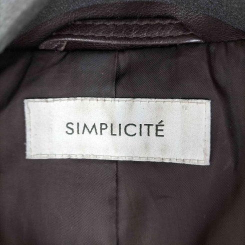 シンプリシテェ SIMPLICITE ラムレザーダブルライダースジャケット レディース JPN:S