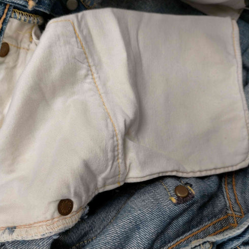 ジョーマッコイ JOE McCOY 90S 旧マッコイ 906 オフセットベルトループ 隠しリベット 赤耳 Vステッチ セルビッチ ボタンフライ デニム パンツ メンズ W:31 L:36