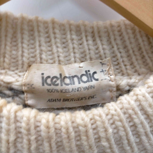 80-90S ADAM BROTHERS icelandic ノルディック柄 YARN ヤーンウール ニット セーター メンズ