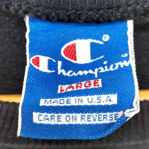 チャンピオン Champion 90S USA製 青タグ 前V 袖目あり クルーネック スウェット トレーナー フェード メンズ import:L
