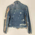ザラ ZARA デニムダメージジャケット メンズ import:M