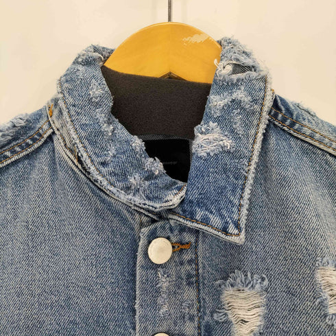 ザラ ZARA デニムダメージジャケット メンズ import:M