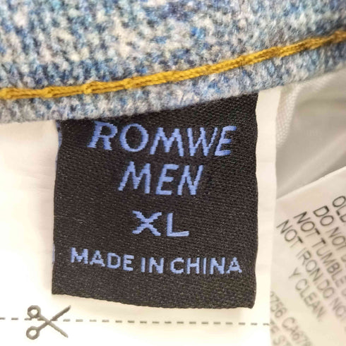 ROMWE プリントデザイン 加工 ワイド デニム パンツ Y2K メンズ JPN:XL