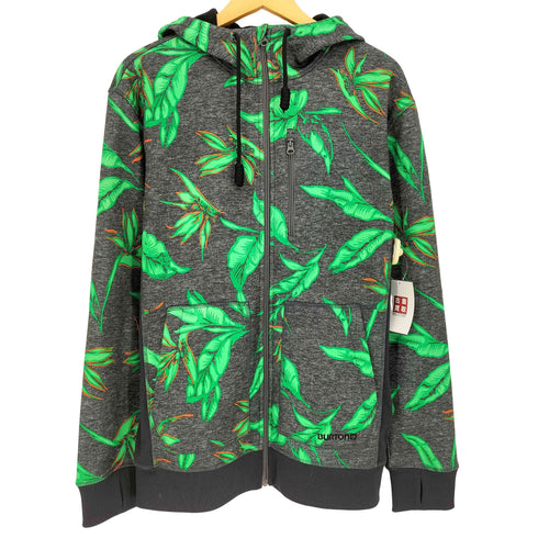 バートン BURTON 葉っぱ柄 裏起毛 ジップアップパーカー メンズ import:S
