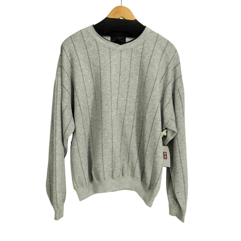 エディーバウアー Eddie Bauer 80S 黒タグ ストライプVネックスウェット メンズ import:L