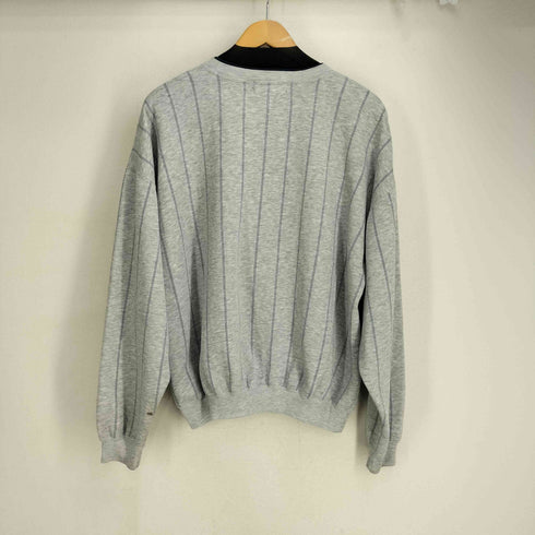 エディーバウアー Eddie Bauer 80S 黒タグ ストライプVネックスウェット メンズ import:L