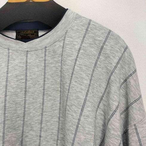 エディーバウアー Eddie Bauer 80S 黒タグ ストライプVネックスウェット メンズ import:L
