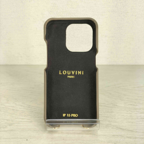 LOUVINI レザー ロゴ刻印 スマホケース レディース 15 PRO