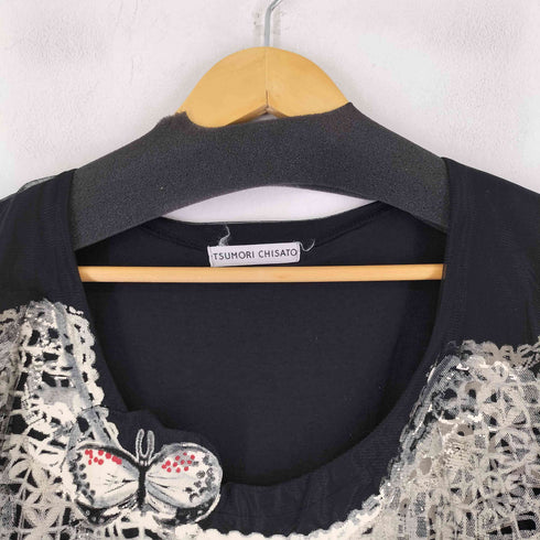 ツモリチサト TSUMORI CHISATO 総柄 蝶 ラメ チュール ワンピース レディース JPN:2