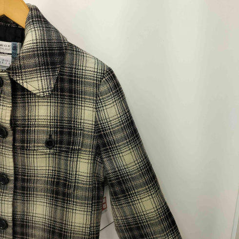 サックスフィフスアベニュー SAKS FIFTH AVENUE THE WORKS イタリア製 チェック柄 ハーフコート レディース 38