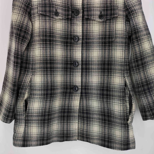サックスフィフスアベニュー SAKS FIFTH AVENUE THE WORKS イタリア製 チェック柄 ハーフコート レディース 38