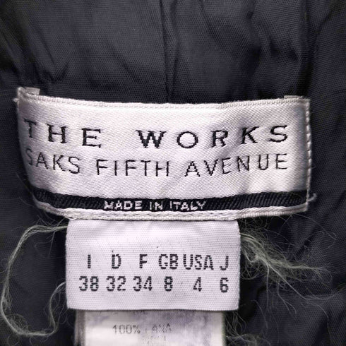 サックスフィフスアベニュー SAKS FIFTH AVENUE THE WORKS イタリア製 チェック柄 ハーフコート レディース 38