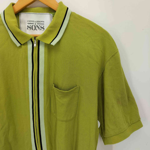 ユナイテッドアローズ UNITED ARROWS SONS C/P/S/R/Z/P/S/S ジップアップ 配色 ポロシャツ メンズ JPN:L