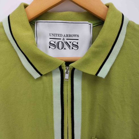 ユナイテッドアローズ UNITED ARROWS SONS C/P/S/R/Z/P/S/S ジップアップ 配色 ポロシャツ メンズ JPN:L