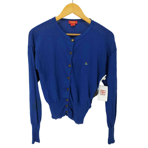 ヴィヴィアンウエストウッドレッドレーベル Vivienne Westwood RED LABEL イタリア製 オーブ刺繍 コットン ニット カーディガン レディース import:M