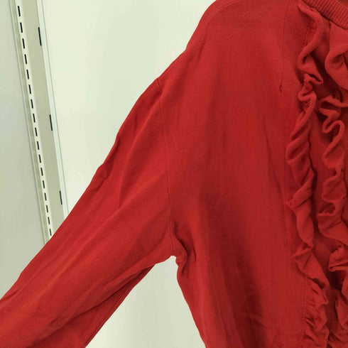 ヴィヴィアンウエストウッドレッドレーベル Vivienne Westwood RED LABEL イタリア製 オリゾンティ 変形 コットン ニット フリル カーディガン レディース import:M