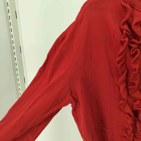 ヴィヴィアンウエストウッドレッドレーベル Vivienne Westwood RED LABEL イタリア製 オリゾンティ 変形 コットン ニット フリル カーディガン レディース import:M